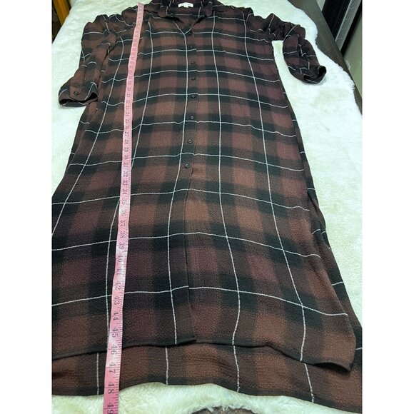 Cloth & Stone Plaid Button-Down Dress L - Picture 6 of 6